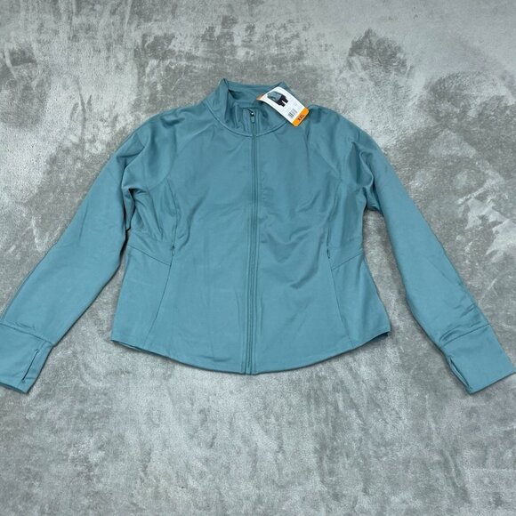 Jockey XXL Tulip Hem Yoga Jacket Arctic Blue Polyester/Spandex Womens NWT 6555 - Picture 1 of 7